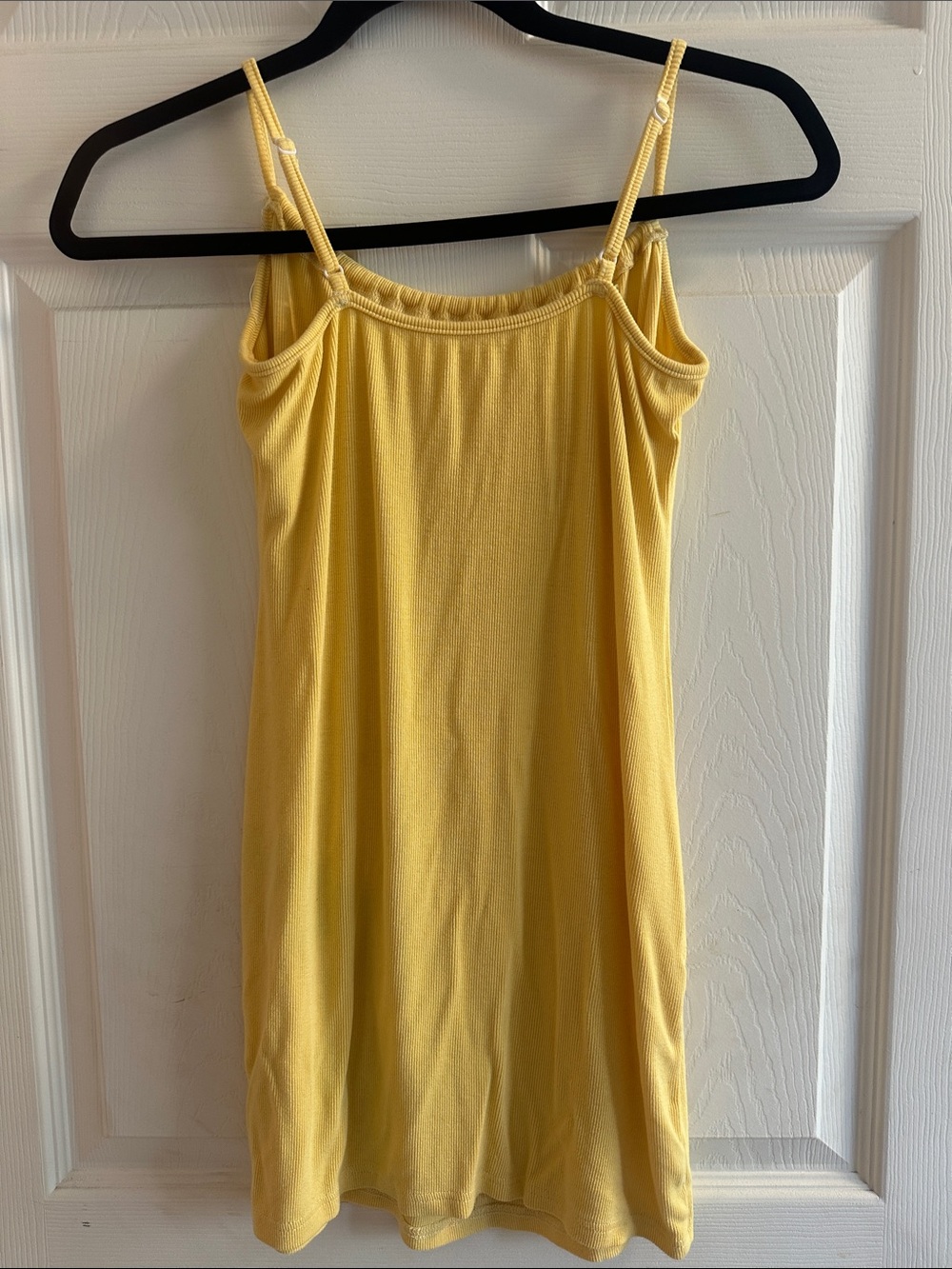 Adjustable Yellow Spaghetti Strap Sundress bodycon size large - Picture 4 of 5